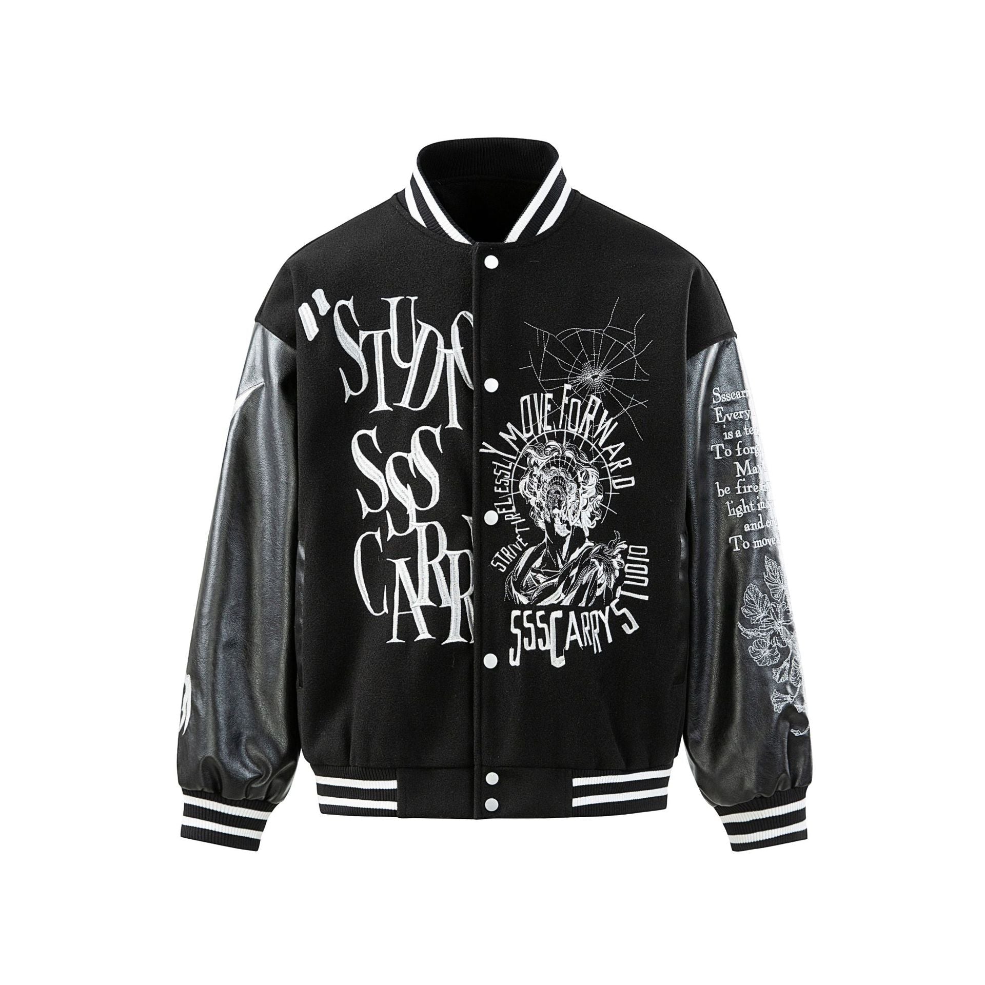 Embroidered Varsity Jacket Streetwear - XGEM® - Not Made for Everyone